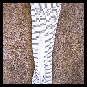 Navy and White Stripes Leggings